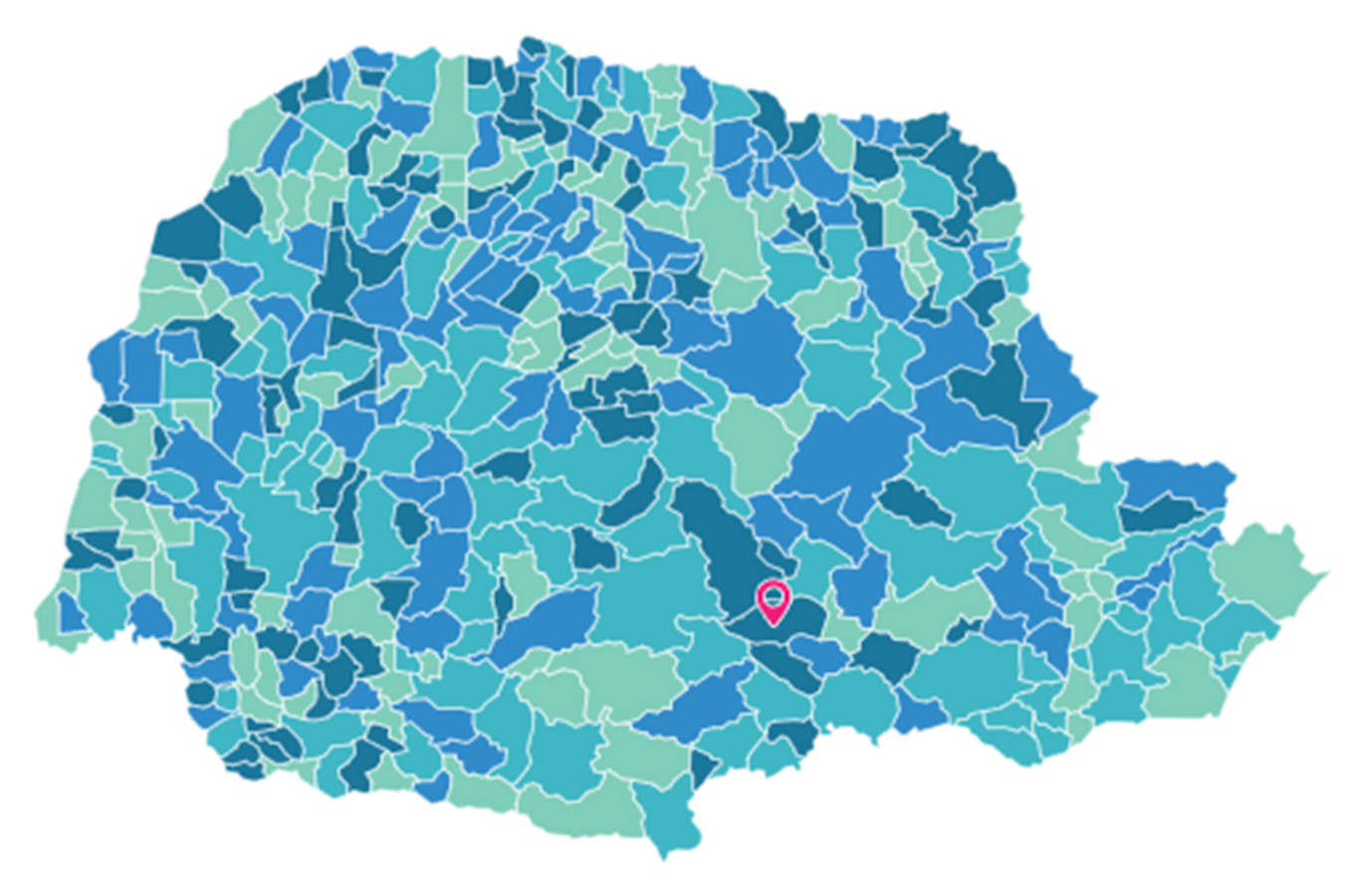 Localização de Irati no Paraná